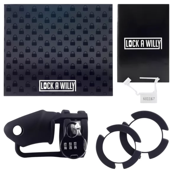 LOCK A WILLY - gabbia pene con lucchetto - silicone nero