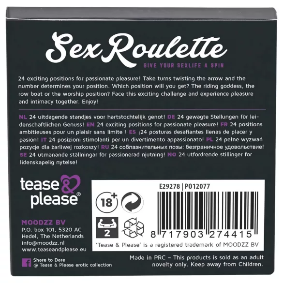 Sex Roulette Kama Sutra - gioco erotico di società multilingue