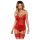 Obsessive Lovica - Top e perizoma rossi in pizzo con reggicalze - L/XL