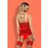 Obsessive Lovica - Top e perizoma rossi in pizzo con reggicalze - L/XL