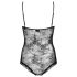Obsessive Slevika - body in pizzo nero aperto con allacciatura frontale