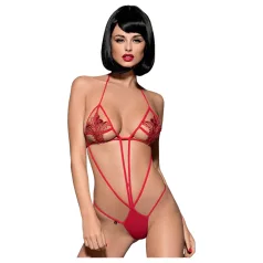 Luiza ossessiva - body rosso con tulipani e spalline (S/M)