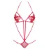 Luiza ossessiva - body rosso con tulipani e spalline (S/M)