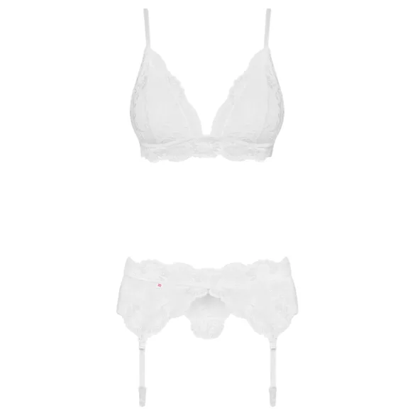 Obsessive - completo intimo pizzo bianco - set lingerie donna