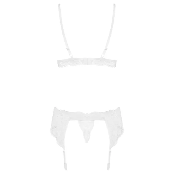 Obsessive - completo intimo pizzo bianco - set lingerie donna - L/XL