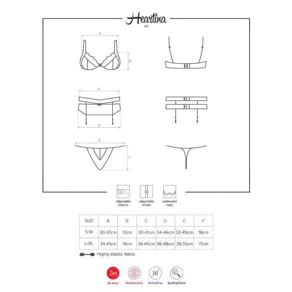 Obsessive - set lingerie donna - sexy - rosso