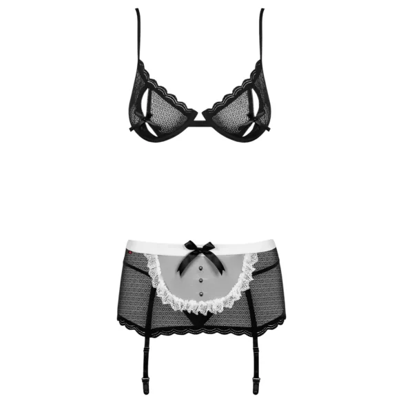Obsessive Maidme - costume cameriera sexy 6 pezzi - travestimento donna - L/XL