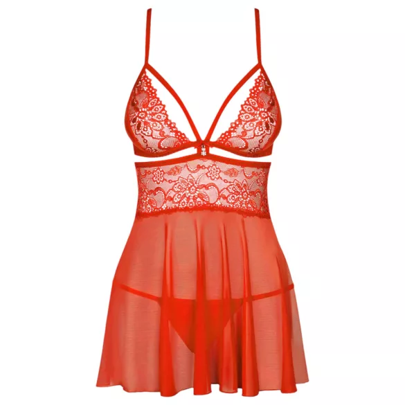 Obsessive - babydoll sexy in pizzo con perizoma - rosso
