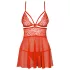 Obsessive - babydoll sexy in pizzo con perizoma - rosso