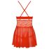 Obsessive 838-BAB-3 - Babydoll e Perizoma in Pizzo Piccante (Rosso) - L/XL