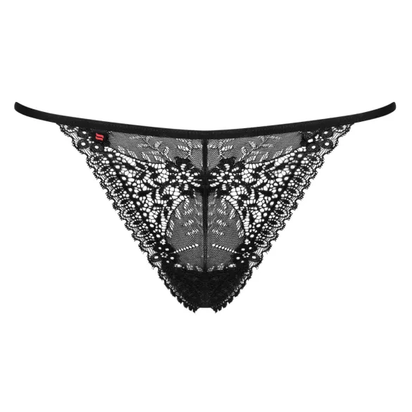 Obsessive - tanga con cinturini - pizzo nero - L/XL