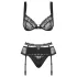 Obsessive Heartina - set di lingerie (nero) - L/XL