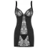 Obsessive - babydoll con perizoma - trasparente nero - L/XL