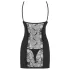 Obsessive - babydoll con perizoma - trasparente nero - L/XL