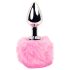 FEELZTOYS - Plug Anale in Metallo con Coda di Coniglio (Argento-Rosa)