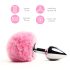 FEELZTOYS - Plug Anale in Metallo con Coda di Coniglio (Argento-Rosa)