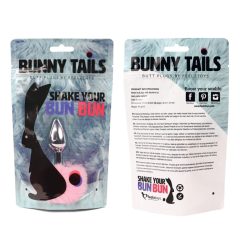   FEELZTOYS Bunny Tails - dildo anale in metallo con code di coniglietto (argento-rosa)