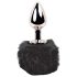 / FEELZTOYS Bunny Tails - plug anale in metallo con coda da coniglio (argento-nero)