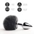 / FEELZTOYS Bunny Tails - plug anale in metallo con coda da coniglio (argento-nero)