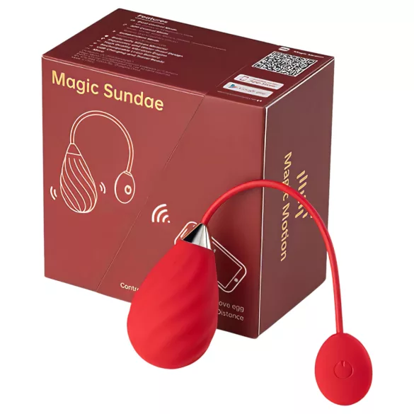 Magic Motion Sundae - ovetto vibrante ricaricabile smart - rosso