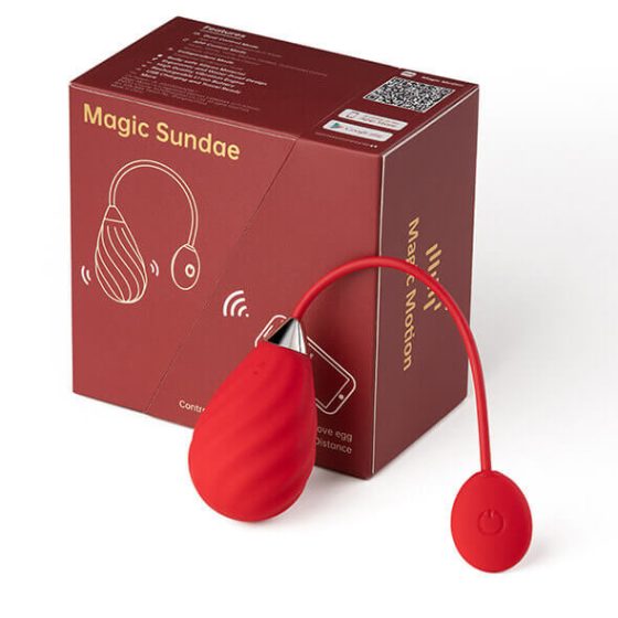 Uovo Vibrante Ricaricabile Magic Motion Sundae - Intelligente (Rosso)