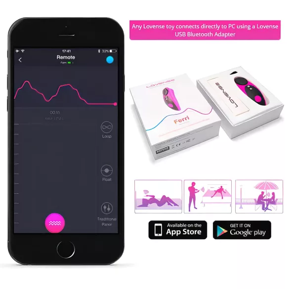 LOVENSE Ferri - vibratore clitorideo intelligente (nero-rosa)