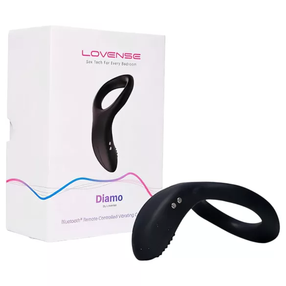 Lovense Diamo - Anello vibrante per pene controllato via app, per uomini (nero)