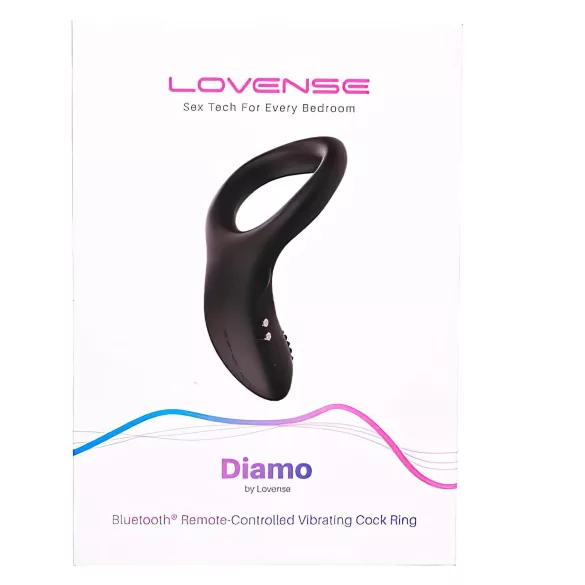 Lovense Diamo - Anello vibrante per pene controllato via app, per uomini (nero)