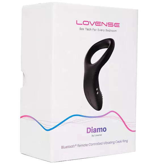 Lovense Diamo - Anello vibrante per pene controllato via app, per uomini (nero)