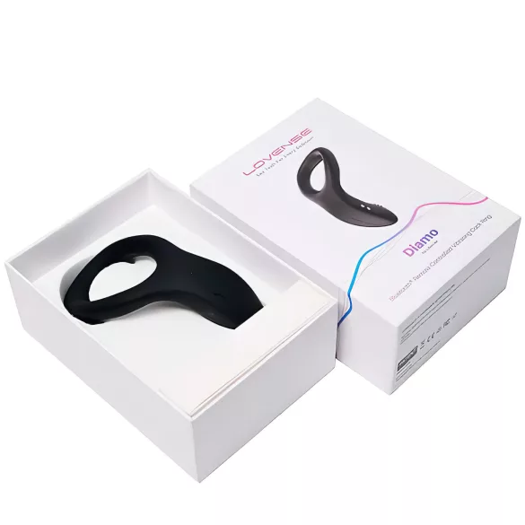 Lovense Diamo - Anello vibrante per pene controllato via app, per uomini (nero)