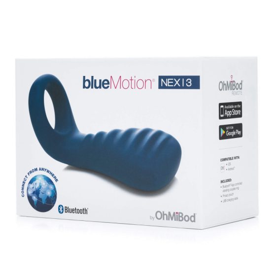 Bluemotion Nex 3 Anello Penico Vibrante Intelligente con Batteria Ricaricabile (Blu)