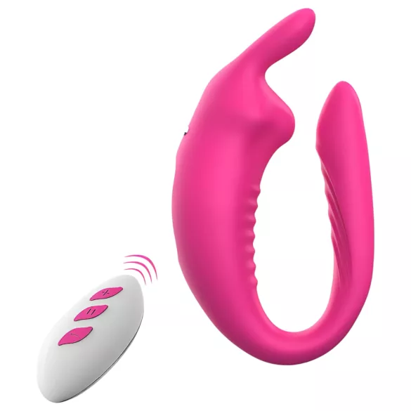 Aixiasia Hera - vibratore di coppia ricaricabile con telecomando (rosa)