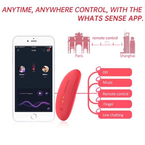 Vibratore per clitoride ricaricabile, impermeabile e intelligente Magic Motion Nyx (corallo)