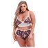 Baci - set lingerie taglia comoda - floreale in pizzo - nero
