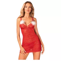 Obsessive Claussica - babydoll e perizoma (rosso)