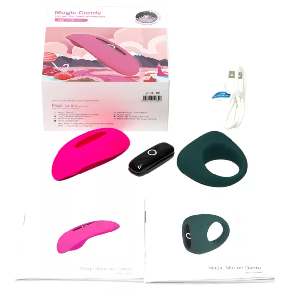 Magic Motion - vibratore coppia set - stimolatore doppio - silicone rosa verde