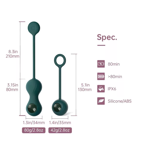 Magic Motion Crystal Duo - set di palline kegel smart - verde