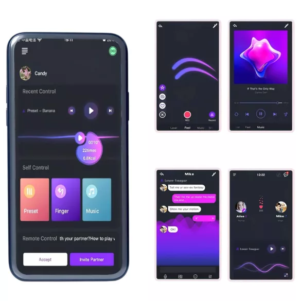 Magic Motion Rise - Anello vibrante per pene con controllo tramite app, per uomini (nero)