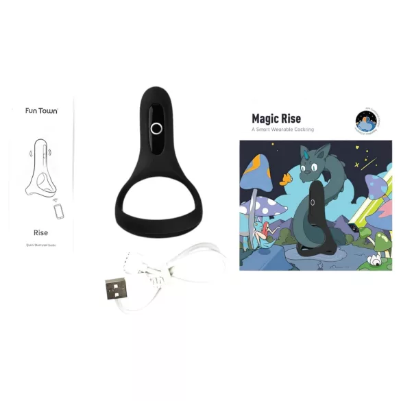 Magic Motion Rise - Anello vibrante per pene con controllo tramite app, per uomini (nero)