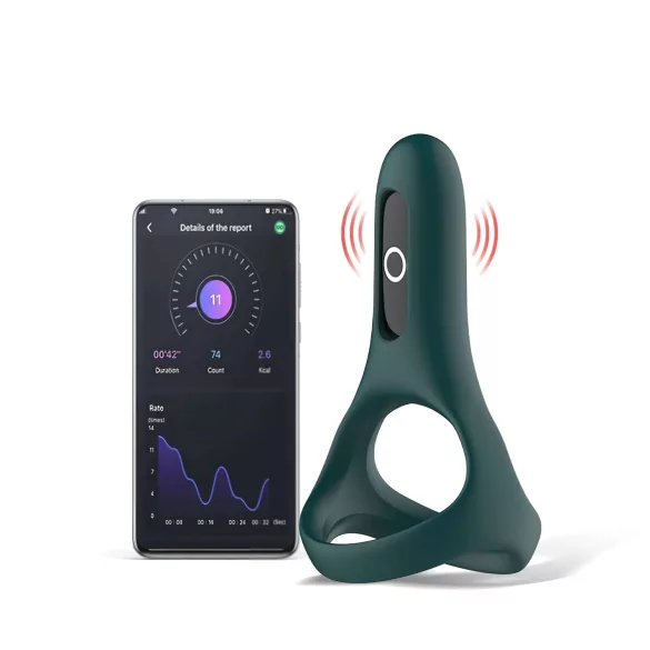 Magic Motion Rise - anello fallico vibrante ricaricabile smart - silicone verde