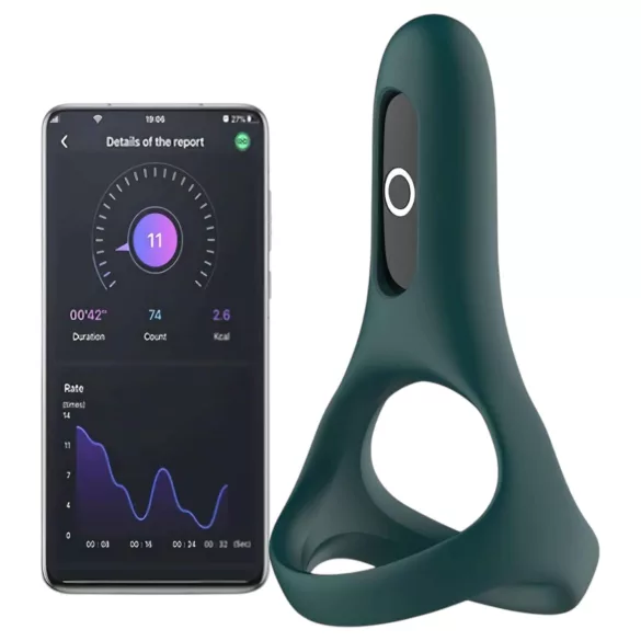 Magic Motion Rise - Anello vibrante per pene con controllo tramite app, per uomini (verde)