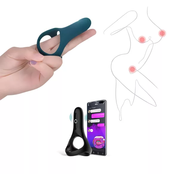 Magic Motion Rise - Anello vibrante per pene con controllo tramite app, per uomini (verde)