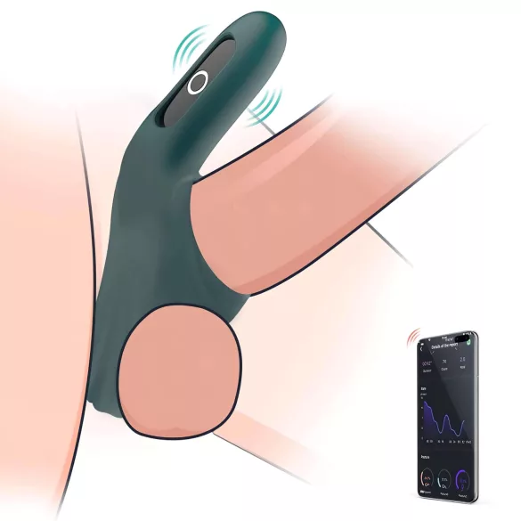 Magic Motion Rise - Anello vibrante per pene con controllo tramite app, per uomini (verde)