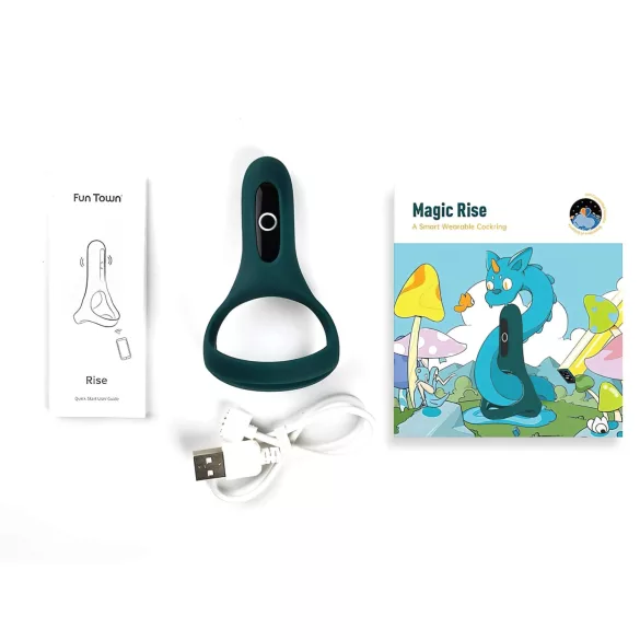Magic Motion Rise - anello fallico vibrante ricaricabile smart - silicone verde