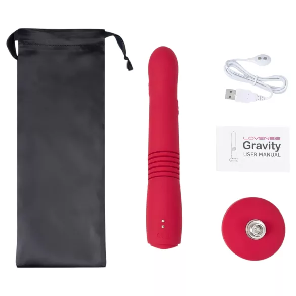 LOVENSE Gravity - vibratore a spinta ricaricabile (rosso)