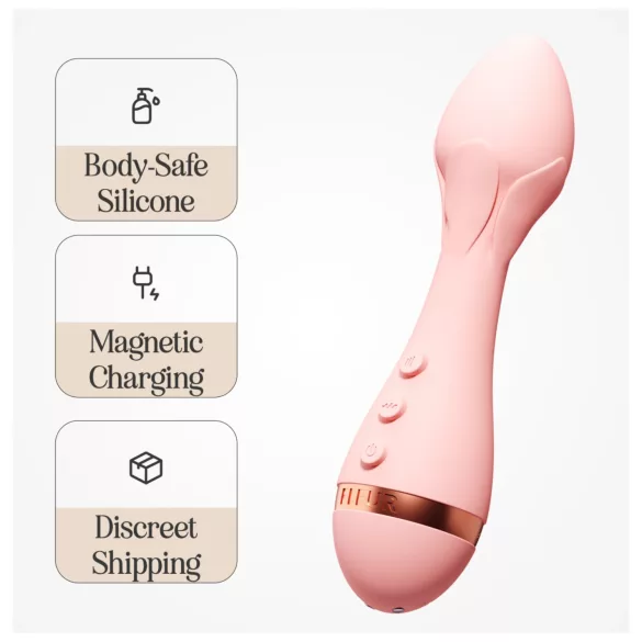 Vush Fleur - vibratore massaggiante ricaricabile e impermeabile (rosa)