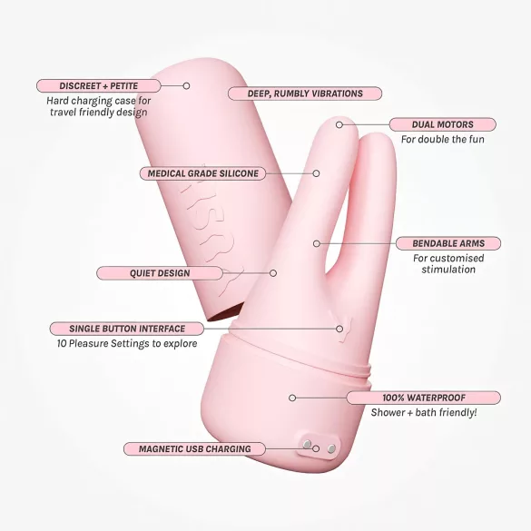 Vush Pop Swish - stimolatore clitoride ricaricabile impermeabile rosa