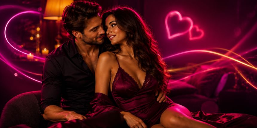 Posizioni sessuali coppia a lungo termine in una camera da letto calda e intima, lovesexshop.it sex shop